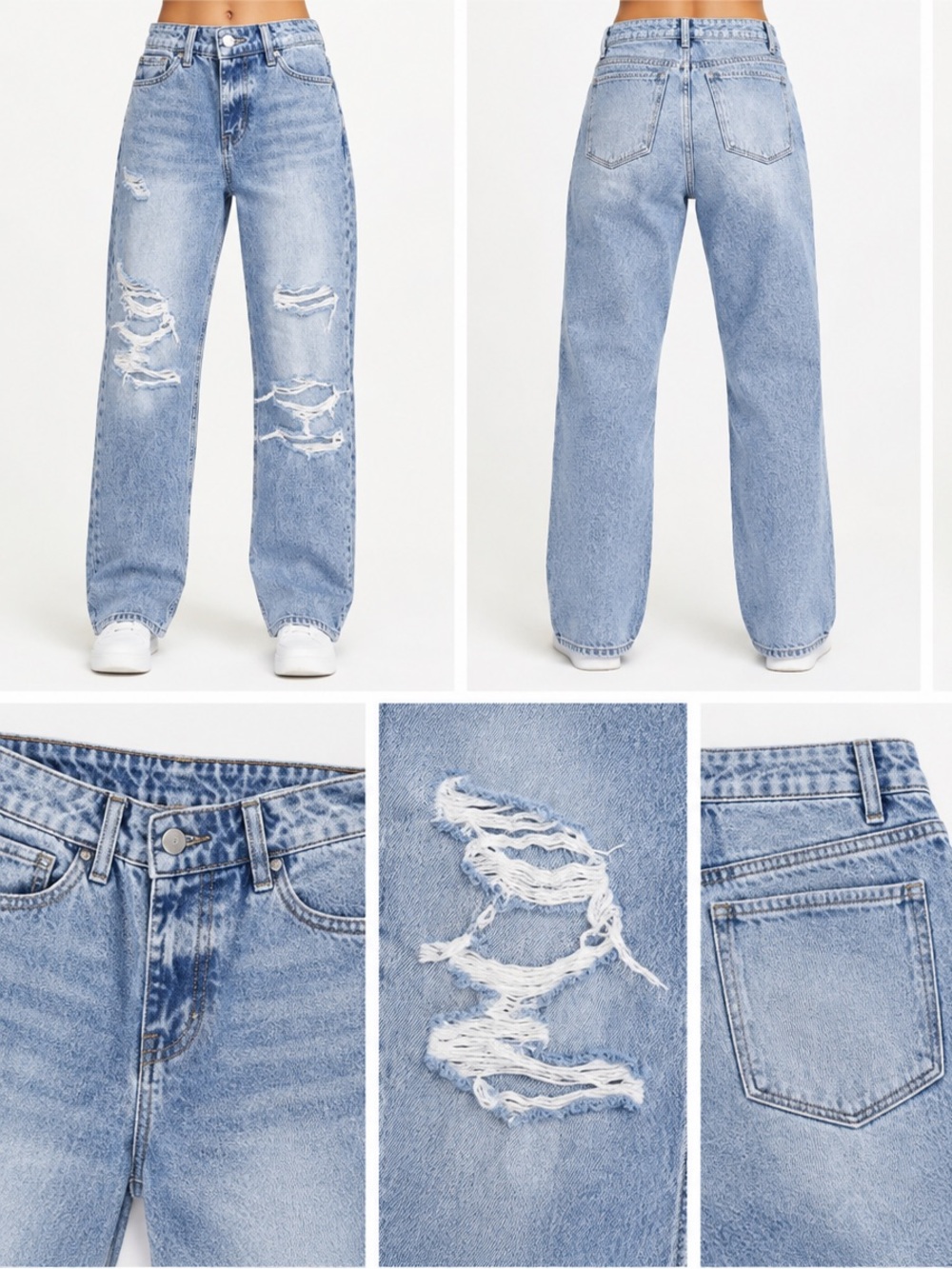 Vervet Crossover Distressed Light Blue Women's Jeans